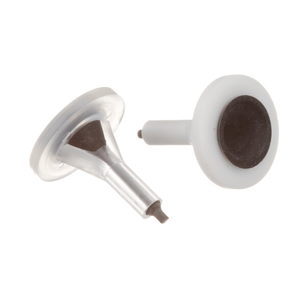 A white and black plastic Antunes valve repair kit.