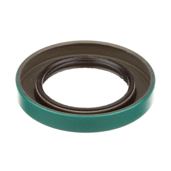 A close-up of a green and black oil seal with the Blakeslee logo.