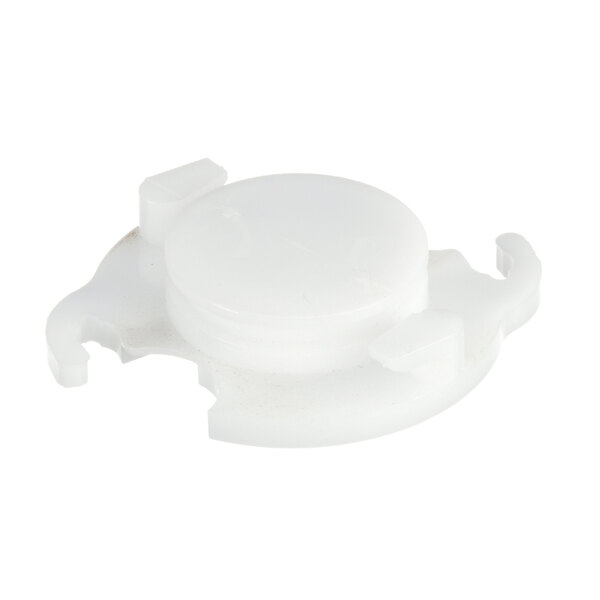 A white plastic Bunn receptacle with a small hole.