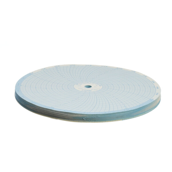 A circular blue Groen graph paper disc with a hole in the middle.