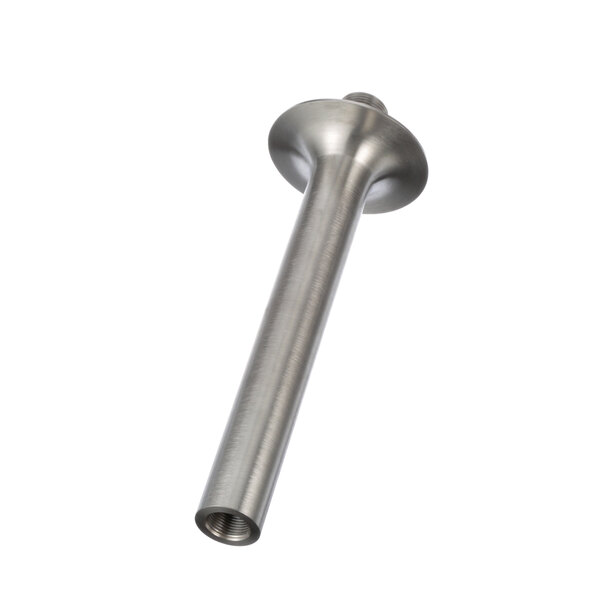 A Groen stainless steel pedestal leg with a metal rod and nut.