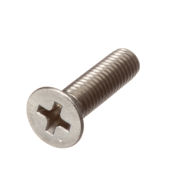 A close-up of a Henny Penny screw with a metal cross on the top.