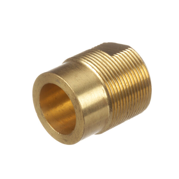 A Groen brass nut with a threaded pipe fitting.