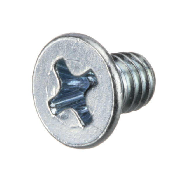 A close-up of a Vollrath screw with a hole in it.