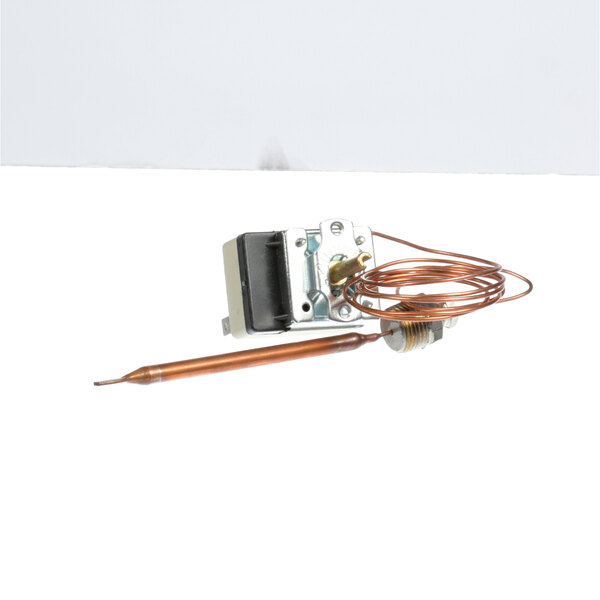 A Legion thermostat with a copper wire attached.