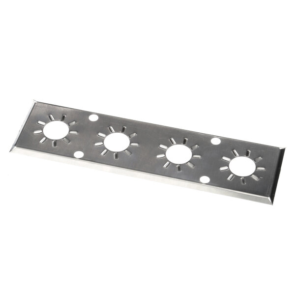 A Cleveland metal turbulator plate with 4 holes.