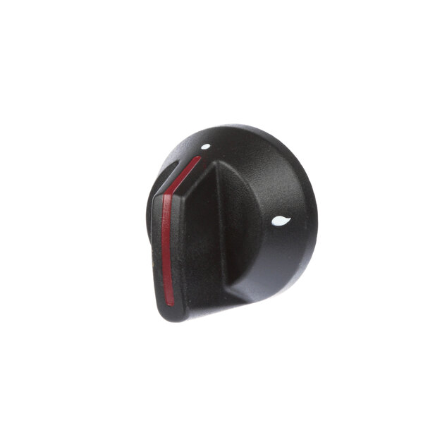 A black knob with a red stripe.