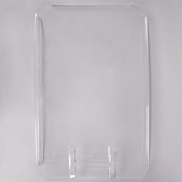 A clear plastic lid for a Cambro ingredient bin on a white background.