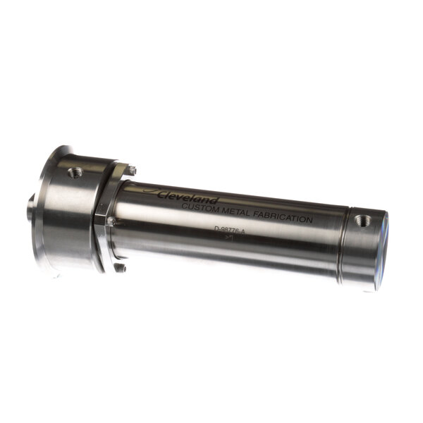 A close-up of a stainless steel Cleveland Actuator Body cylinder.