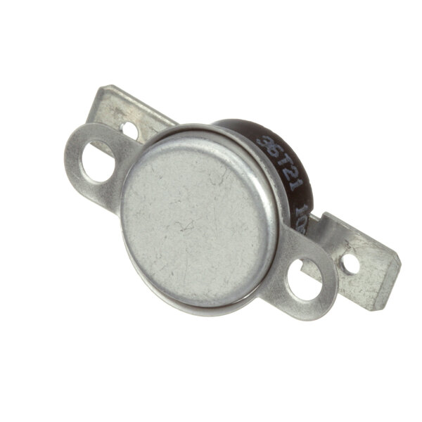 A close-up of a metal cap with a white background on a HK Dallas Hi Limit switch.