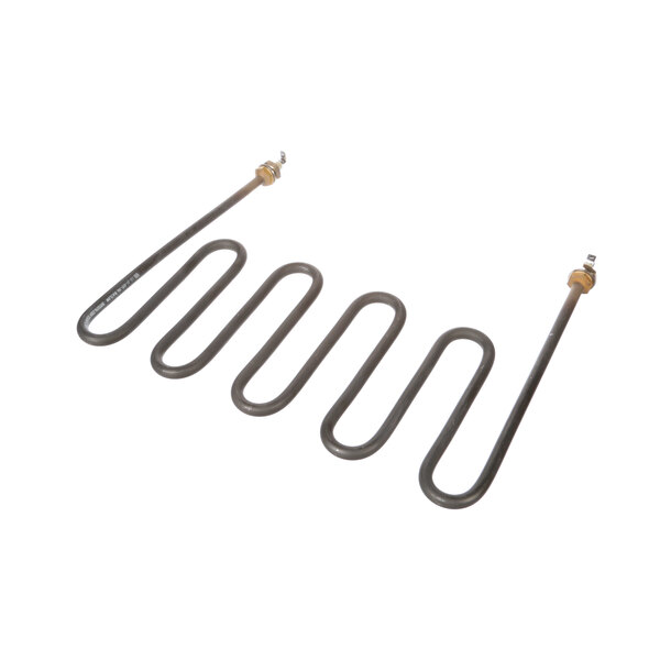 A pair of heating elements with yellow caps for a food warming cabinet.