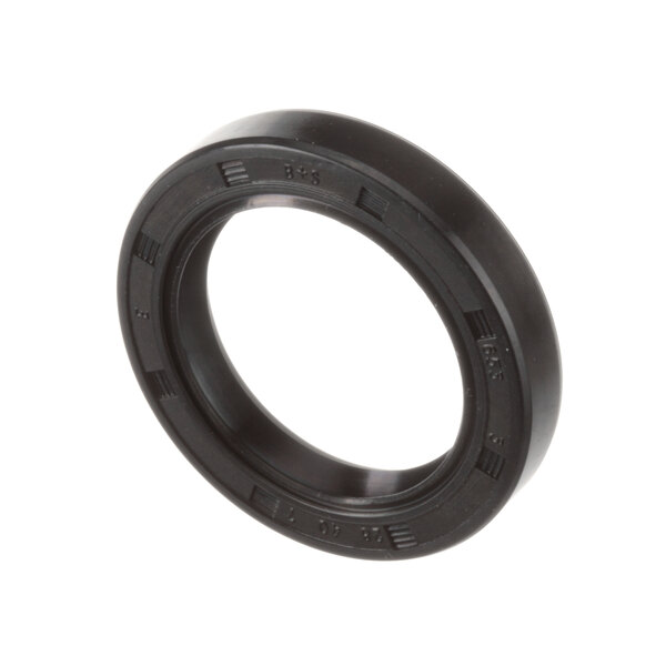 A close-up of a black rubber retainer.