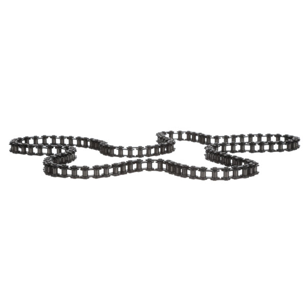 An Antunes drive chain with two black rings on it on a white background.