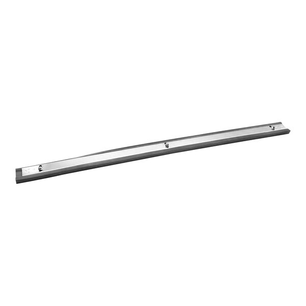 A long rectangular stainless steel metal bar with holes.