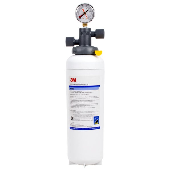 A 3M water filtration system for cold beverages with a gauge.