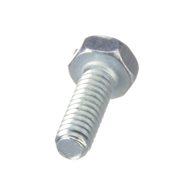 A silver screw with a circle on the end.
