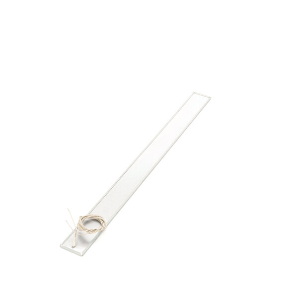 A white rectangular object with a wire and string on it.