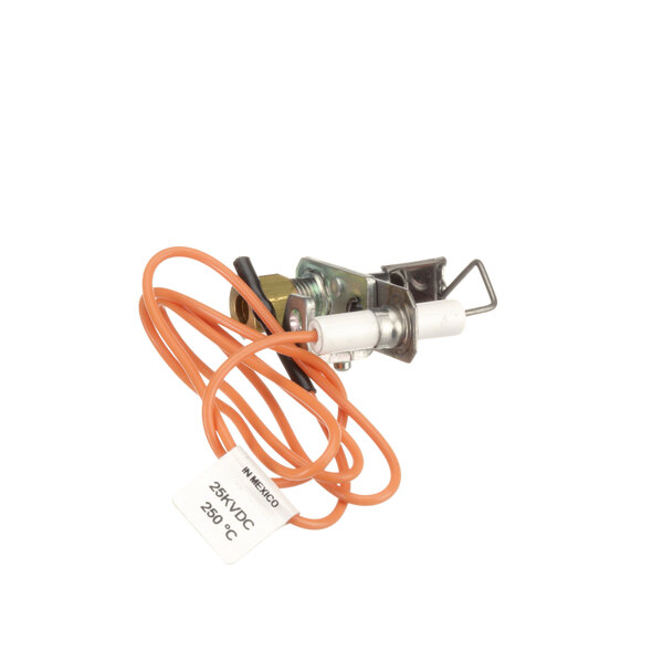 A US Range spark ignition pilot with a white and orange wire.