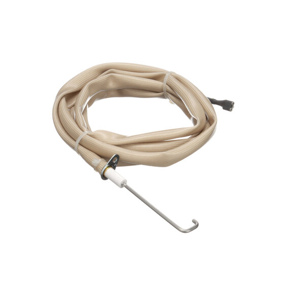 A beige cord with a hook on it.