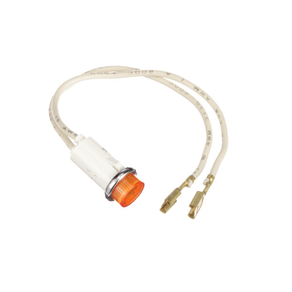 A Duke amber pilot light with white cable.