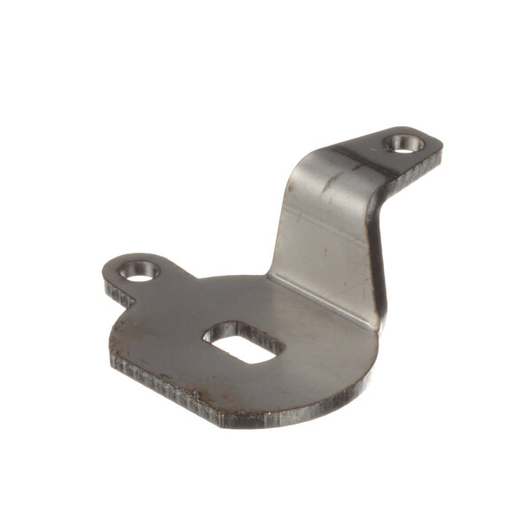 A metal bracket with holes for a Frymaster Lov Drain Valve handle.
