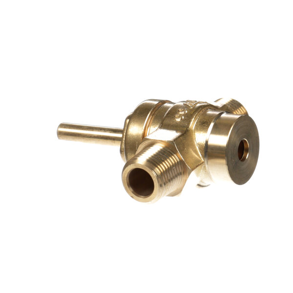 A brass American Range gas valve with a long handle.