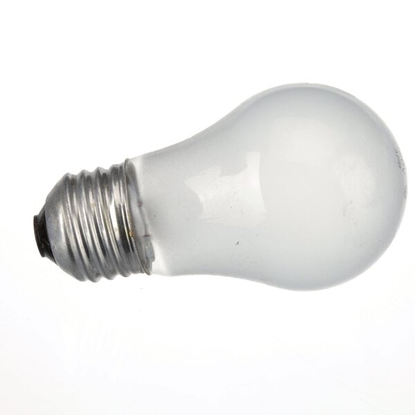 A close-up of a US Range 40w light bulb.