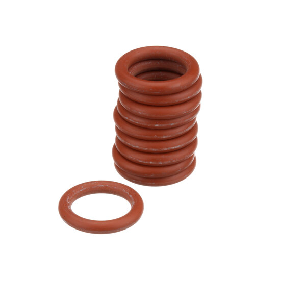 A stack of red rubber Frymaster O-Rings.