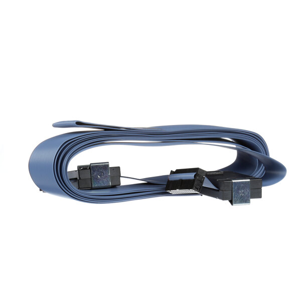 A blue Alto-Shaam communication cable with black connectors.