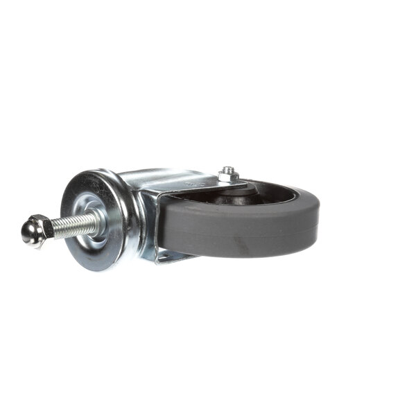 A Lockwood swivel caster wheel with a metal and rubber wheel.