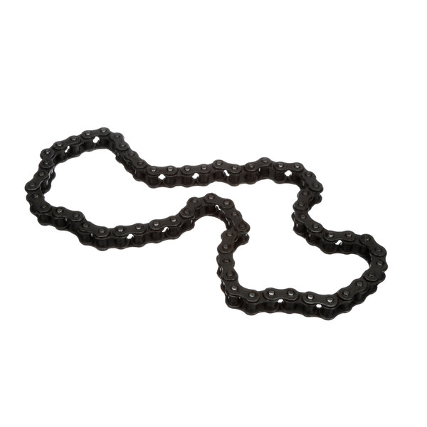 A close-up of a black Middleby Marshall drive chain.