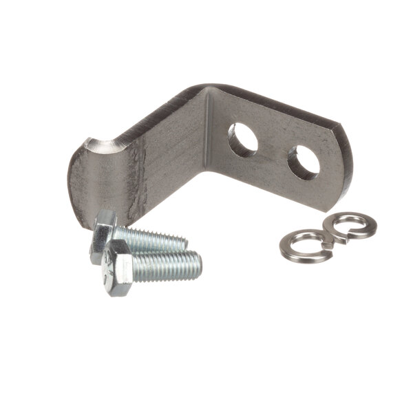 A Cleveland metal corner bracket with screws and nuts.