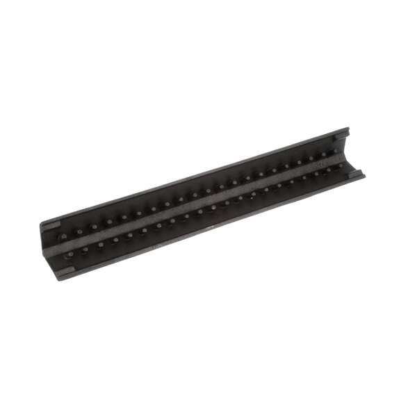 A black plastic strip with holes.