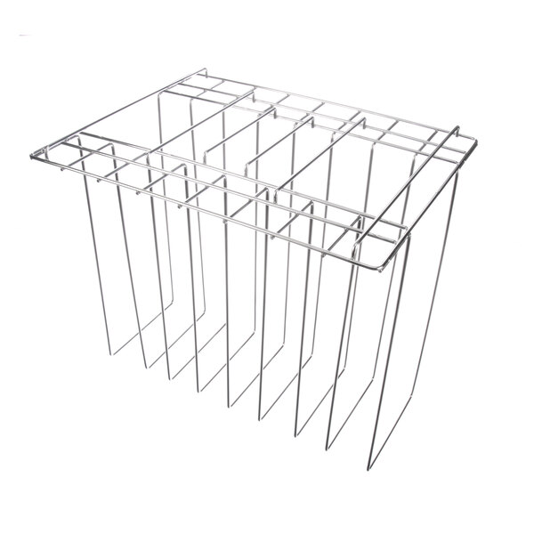 A Pitco metal rack with many holes.