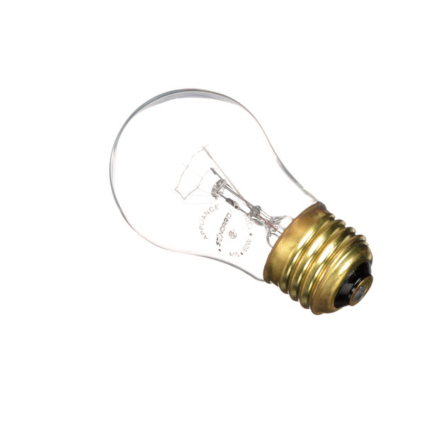 A close-up of a clear Doyon Baking Equipment light bulb.