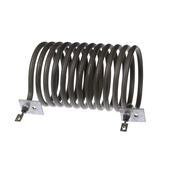 A metal coil with a black tube and a black cable.