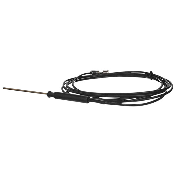 A black cable with a long metal tip.
