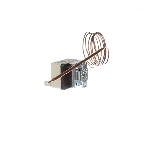 A Legion high limit thermostat with a wire attached.