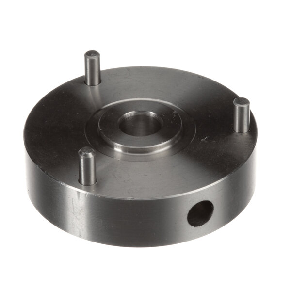 A Cleveland SWR00037 hub fan assembly, a round metal disc with a hole in the center and holes around the edge.