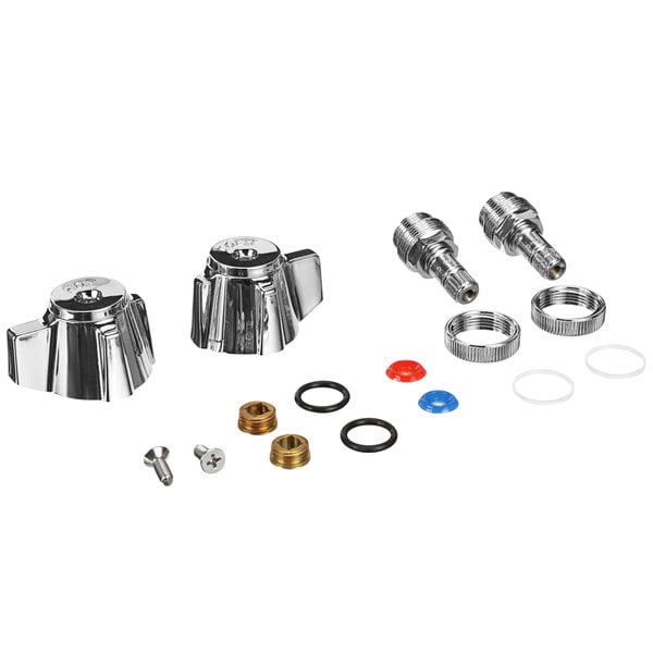 A group of metal parts including washers and O rings on a white background.
