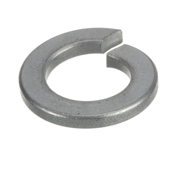 A close-up of a Hobart lock washer, a metal ring with a hole in it.
