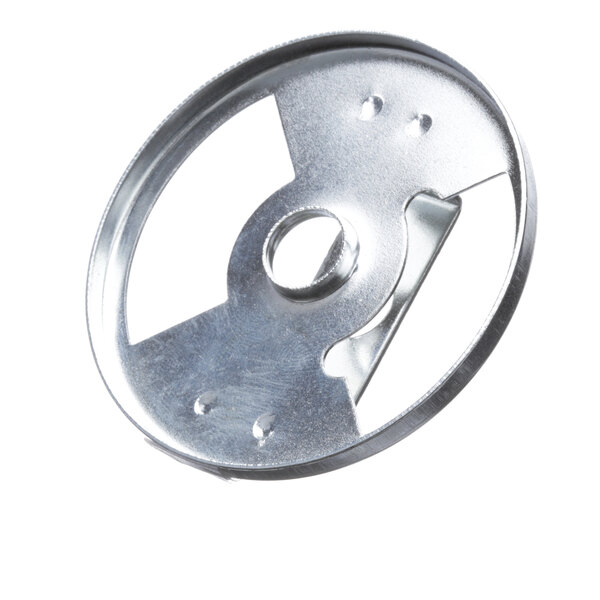 A Southbend air shutter assembly, a round metal disc with a hole in the center.