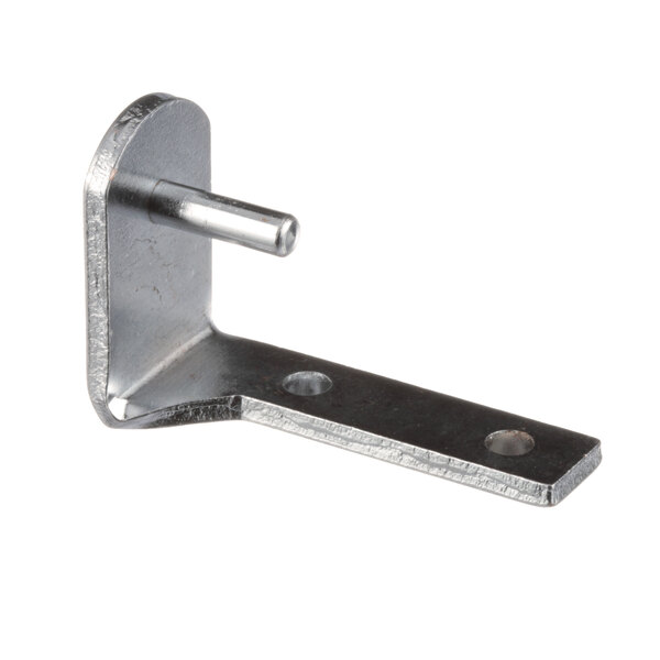 A Delfield top right hinge with a metal bracket and pin.