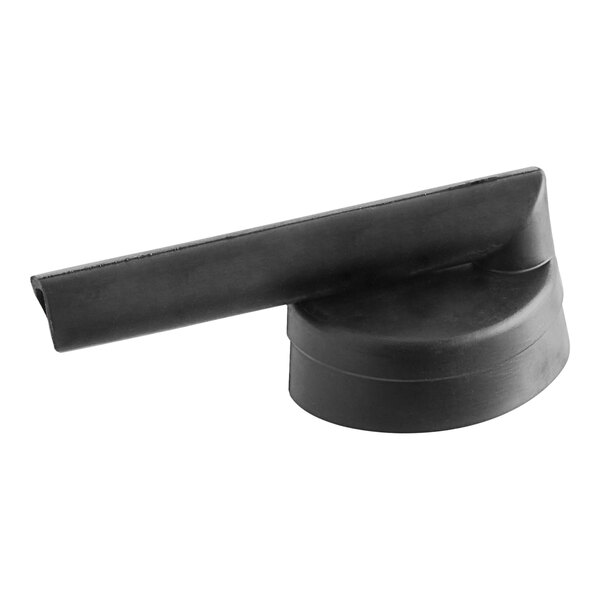 A black plastic connector with a long handle.