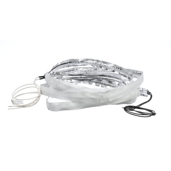 A silver wire with a white and black cord for a Master-Bilt door frame heater.