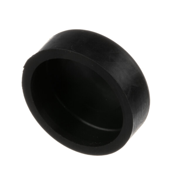A black circular rubber cap.