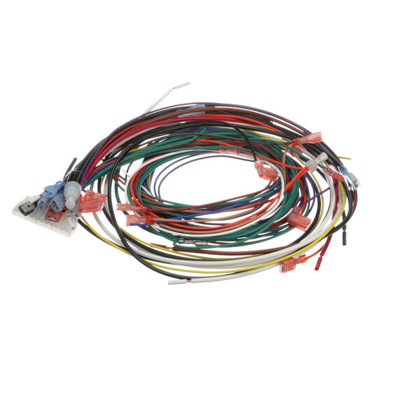 A close-up of several colorful wires on a Cleveland WHKGLT wiring harness.