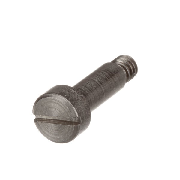 A close-up of a Vollrath screw with a metal head.