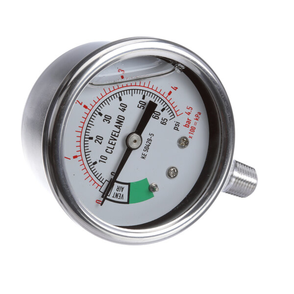 A Cleveland bottom mount pressure gauge.