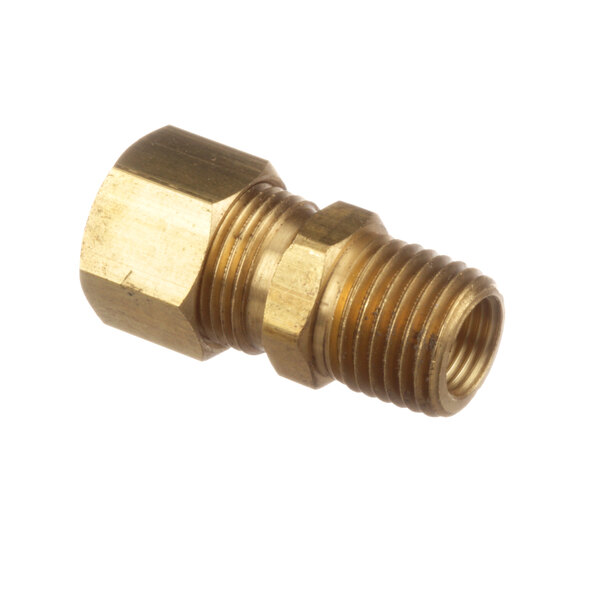 A close-up of a Southbend brass straight compression fitting nut.